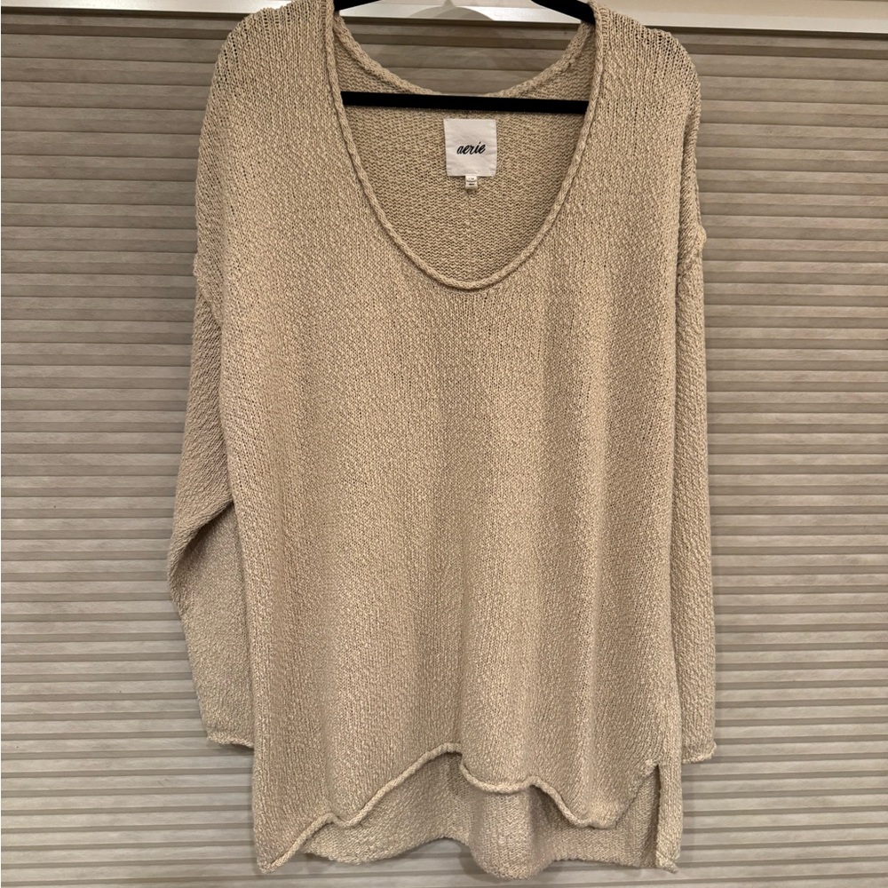 Aerie Women's Beige Woven Blouse
